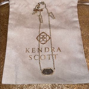 Elisa Gold Pendant Necklace In Platinum Drusy